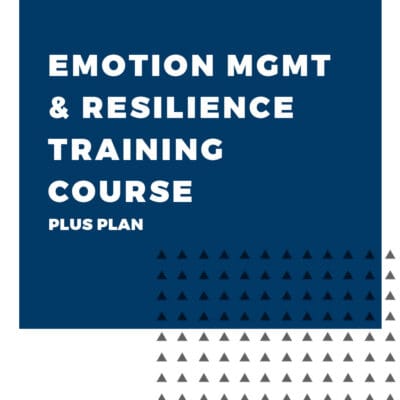 An image displaying text which is the title of the course: Emotion Management & Resilience Training Course, Plus Coaching Plan