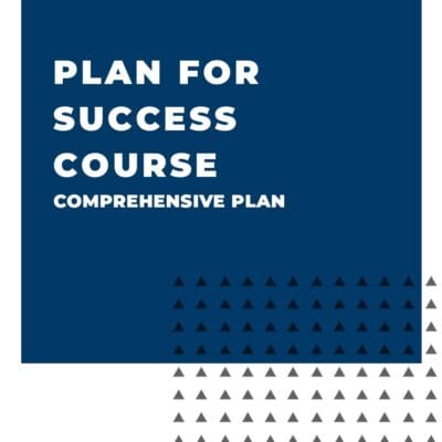 An image displaying text which is the title of the course: Goal Setting & Planning for Success Course, Comprehensive Coaching Plan