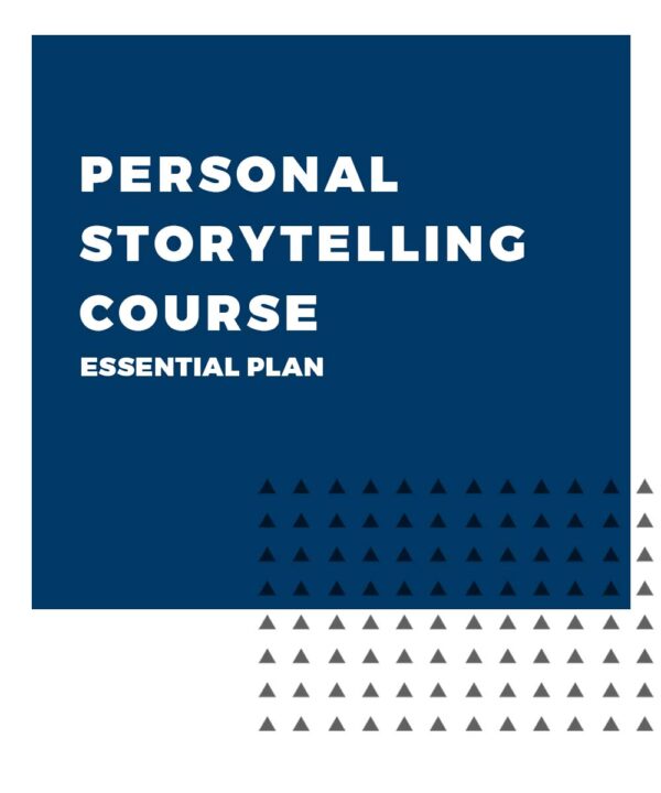 An image displaying text which is the title of the course: Personal Storytelling Course Essential Coaching Plan