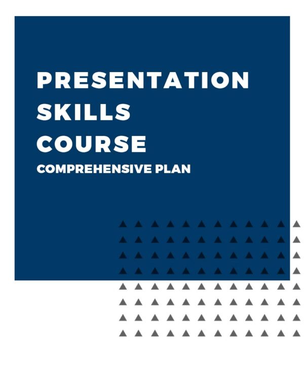 An image displaying text which is the title of the course: Presentation Skills Course Comprehensive Coaching Plan