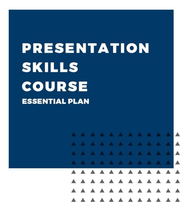 An image displaying text which is the title of the course: Presentation Skills Course Essential Coaching Plan