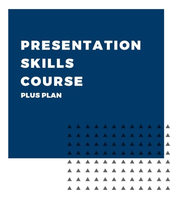 An image displaying text which is the title of the course: Presentation Skills Course Plus Coaching Plan