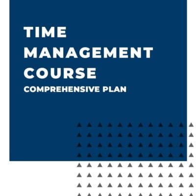 An image displaying text which is the title of the course: Time Management Course, Comprehensive Coaching Plan