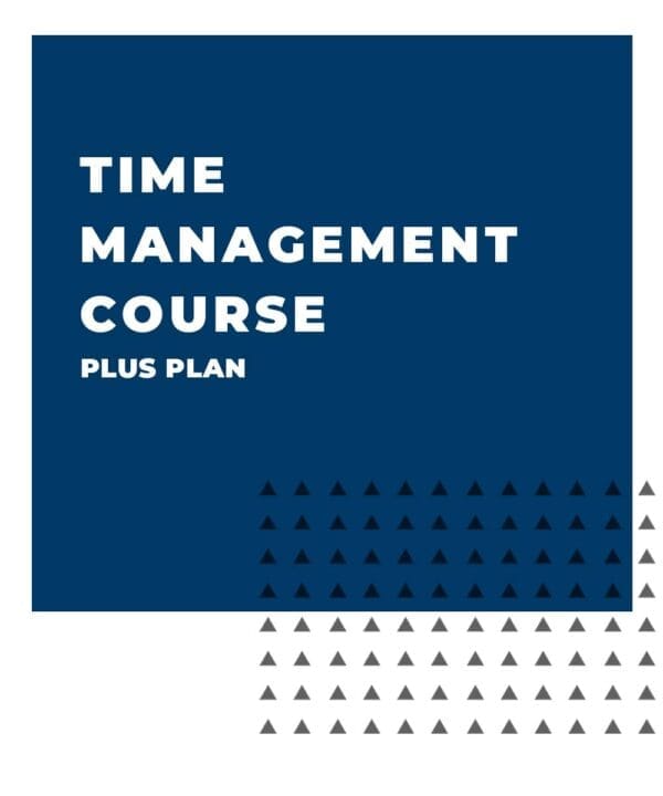 An image displaying text which is the title of the course: Time Management Course, Plus Coaching Plan