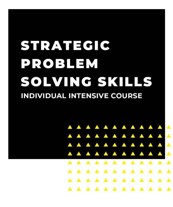 An image displaying text which is the title of the course: Strategic Problem Solving Skills 1 Day Intensive Individual Training